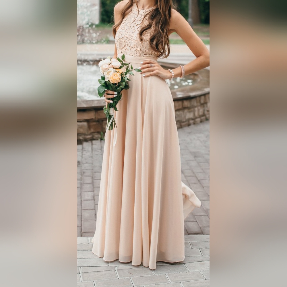 Lulus Blush Lace Maxi Dress